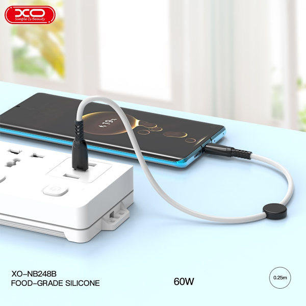 25cm 60W USB-C To USB-C PD Snabbladdning kabel Samsung, iPhone15/16 Gul