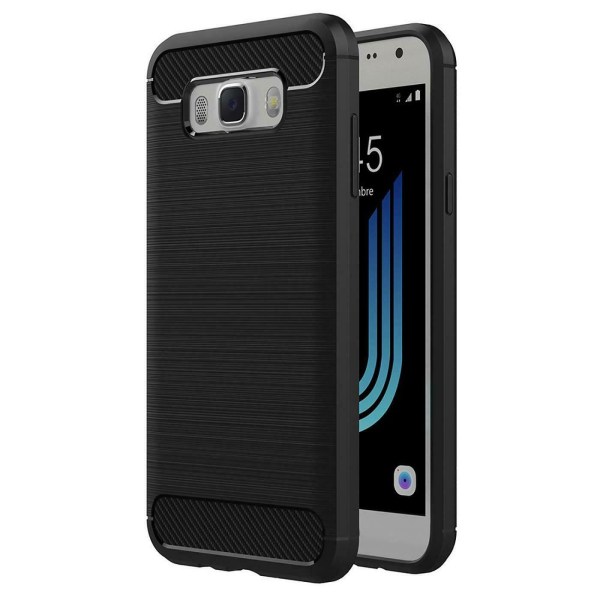 Samsung Galaxy J5 (2015) - Fleksibelt Carbon Soft TPU Cover - Sort Black