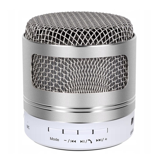 Kannettava Mini Bluetooth -kaiutin FM-radio, muistikortti, AUX Silver