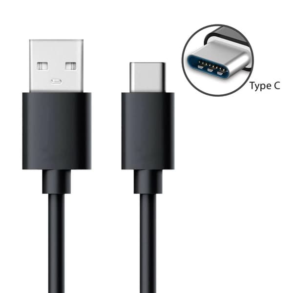 3m USB-C 2.1Amp Laddningskabel, Samsung, Android Black