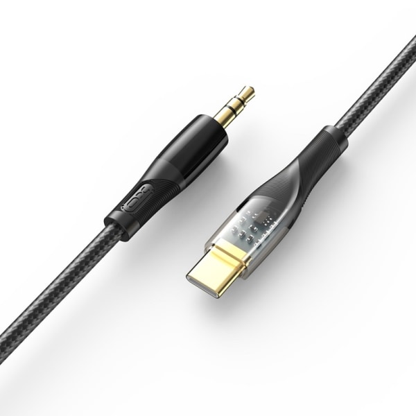 USB-C till 3,5 mm AUX-ljudkabel Universal - 1m Svart