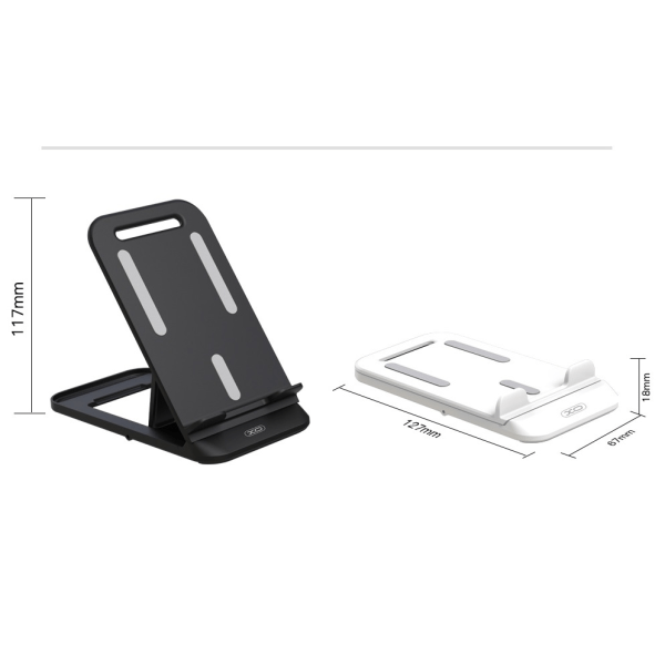 Bærbar Multi-Angle Mobiltelefon Holder/Stativ Holder - Sort Black