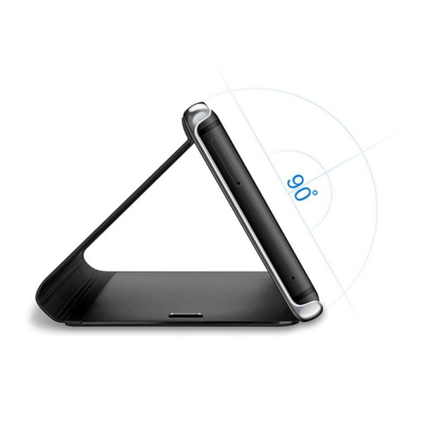 Huawei P40 Lite E - Smart Clear View -kotelo - musta Black
