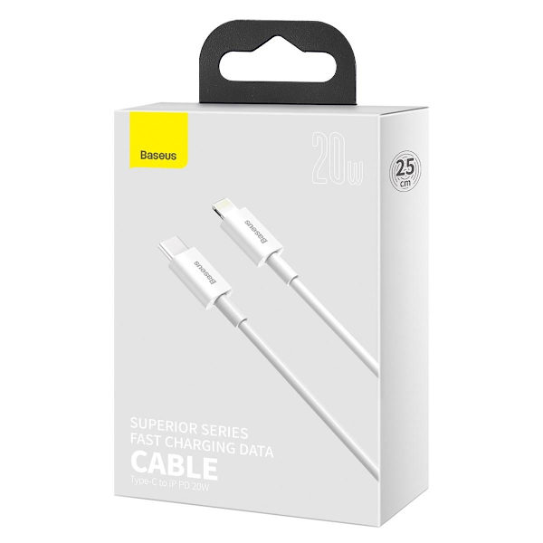 iPhone PD 20W Hurtigopladning 25CM kabel til iPhone 11/12/13/14 White