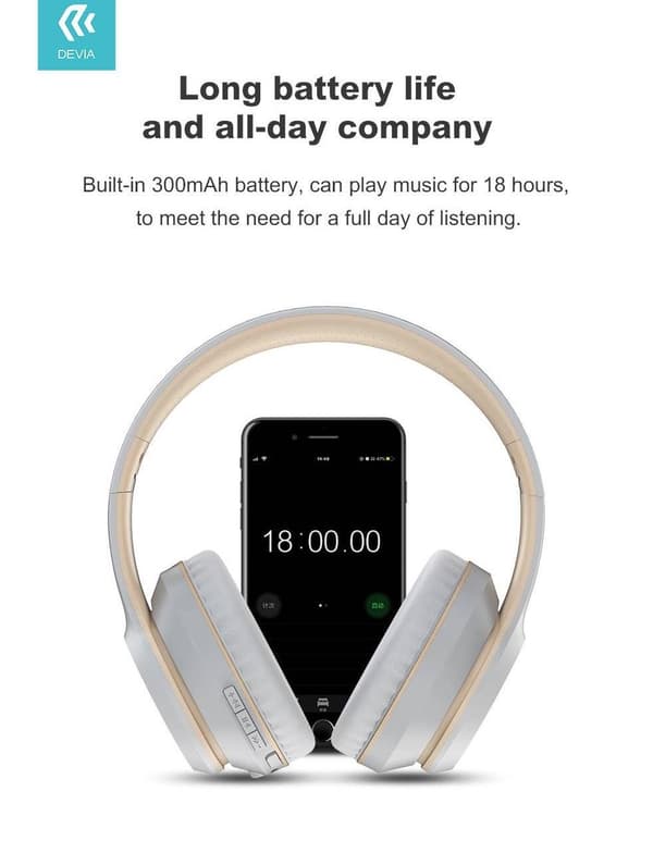 Devia Kintone Vikbara On-Ear Trådlösa Bluetooth HD-hörlurar Red