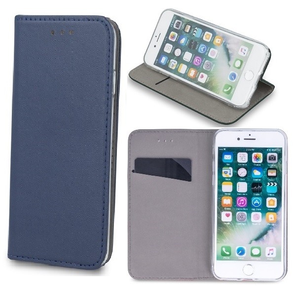 iPhone 17e / iPhone 16e - Smart Magnet Mobilplånbok Marinblå Marinblå