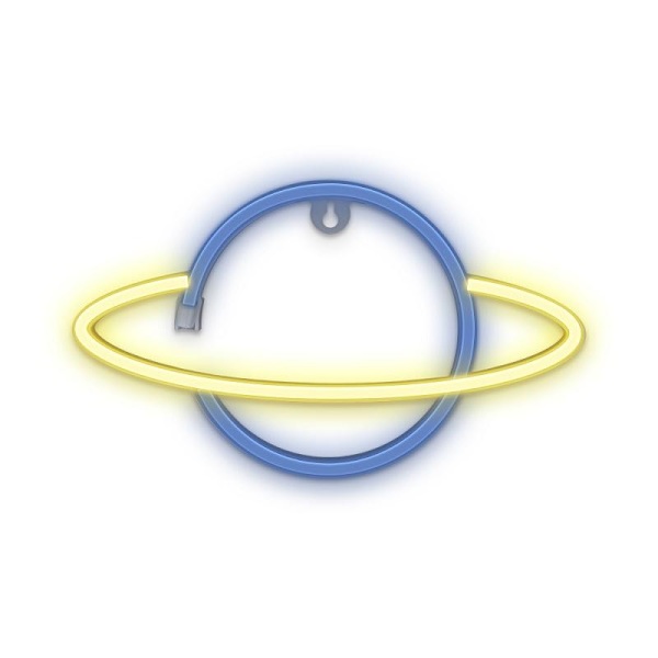 Neon LED Saturn Batteri + USB Forever Light Blå/gul Blå, Gul