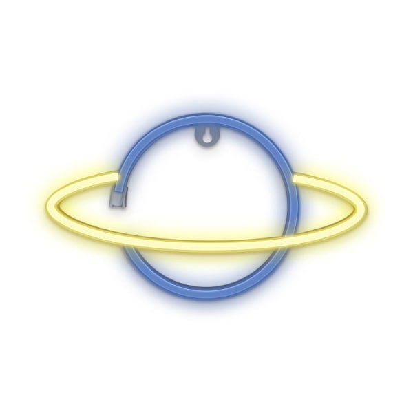 Neon LED Saturn Batteri + USB Forever Light Blå/gul Multicolor