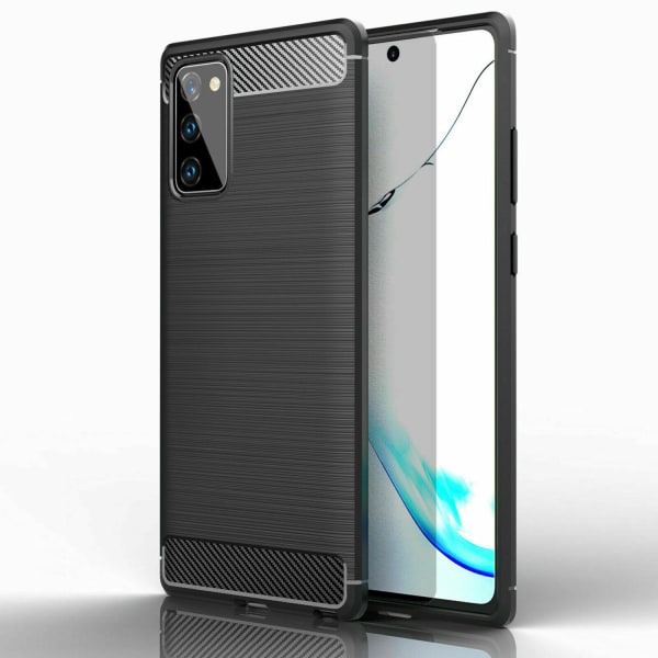 Samsung Galaxy A02S - Fleksibelt Carbon Soft TPU Cover - Sort Black