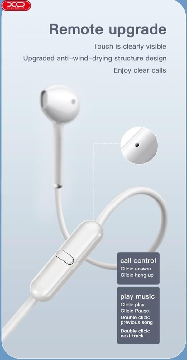 In-Ear Trådbundna Hörlurar med mikrofon 3,5mm iPhone, Samsung White