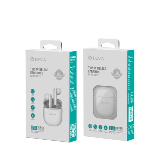 DEVIA TWS Joy BT 5.0 Stereo Hörlurar med laddbox - Vit White
