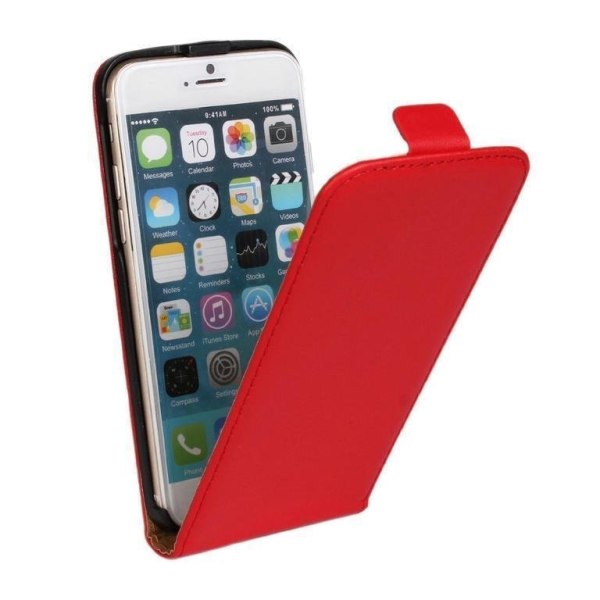 iPhone 6 Plus / 6s Plus DeLuxe Leather Fodral Mobilplånbok - Röd Röd
