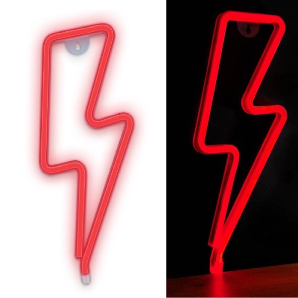 Neon LED BOLT Batteri + USB Forever Light - Röd Röd