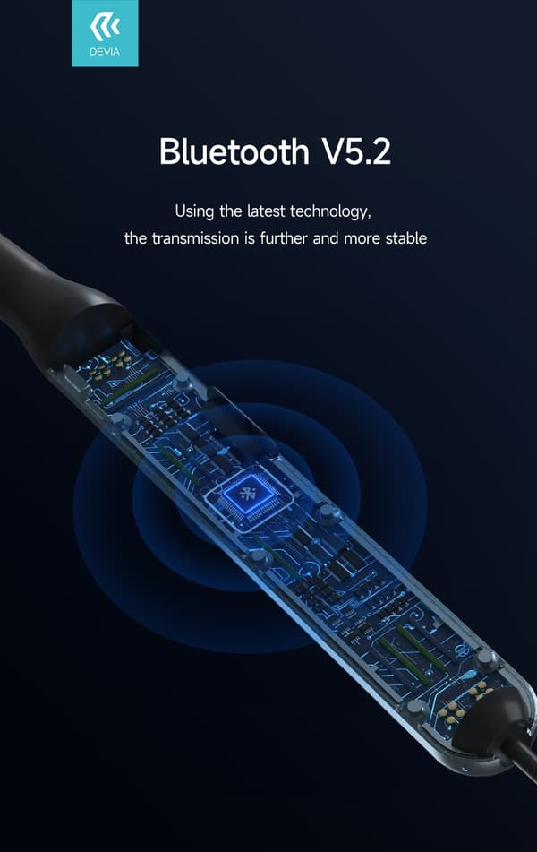 Bluetooth Smart Trådlös Handsfree Magnetic Neckband Devia Titanium grey