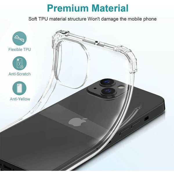 iPhone 15 - Bumper Extra Stöttåligt Slim Mjuk Skal Transparent