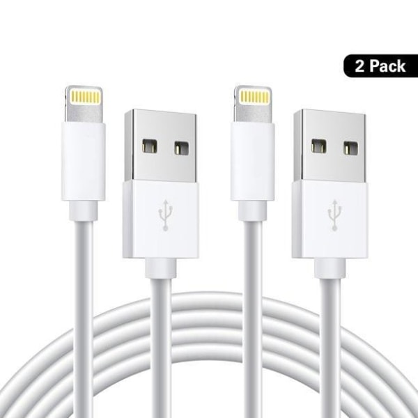 2-Pack iPhone Snabbladdning Lightning kabel för iPhone /iPad Vit Vit