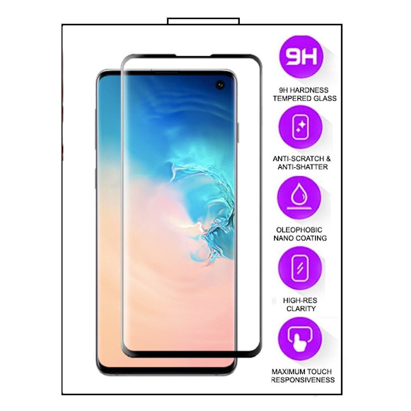 Huawei P40 Lite E - 5D Fuldskærms hærdet glas - Sort stel Transparent