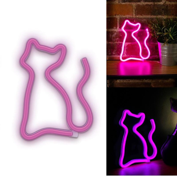 Neon LED CAT -akku + USB Forever vaaleanpunainen Pink