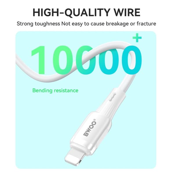 27W iPhone Snabbladdning USB-C till Lightning Kabel Dataöverföring 480Mbps White