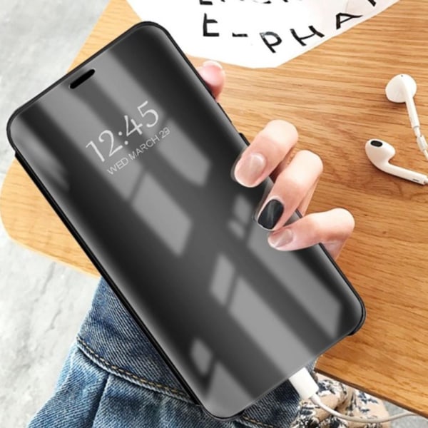 Xiaomi Redmi 9 - Smart Clear View -kotelo - musta Black