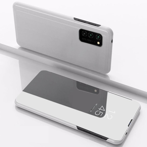 Huawei P40 Lite - Smart Clear View -kotelo - hopea Silver