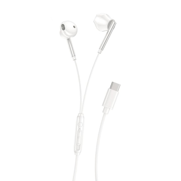 USB-C / TYP-C Kontakt In-Ear Hörlurar med Mikrofon Samsung /Andr Vit