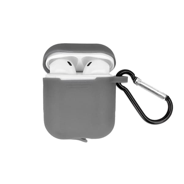AirPod Silikon laddningsfodral Med Krok - Grå Grey