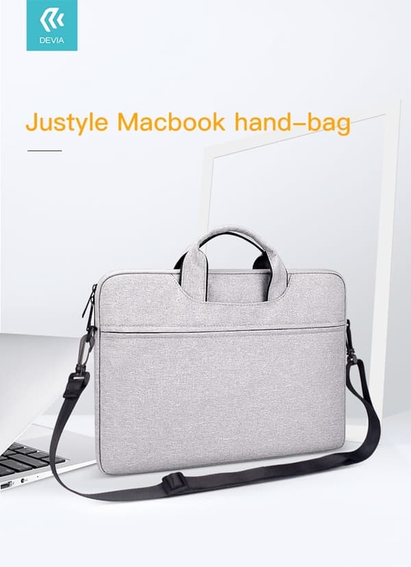 Devia Justyle MacBook / Laptopväska 13,3–14,2" – Vattentät & Stötsäker, Svart Black