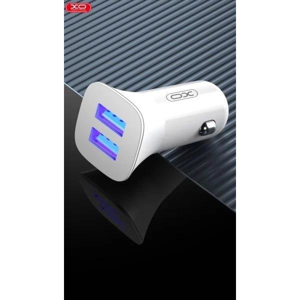 Billaddare Universal 12W  Snabbladdning Dual USB 2,4Amp White