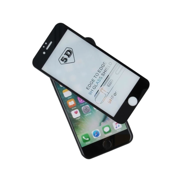 iPhone 6 / iPhone 6s - 5D koko näytön karkaistu lasi - musta kehys Transparent