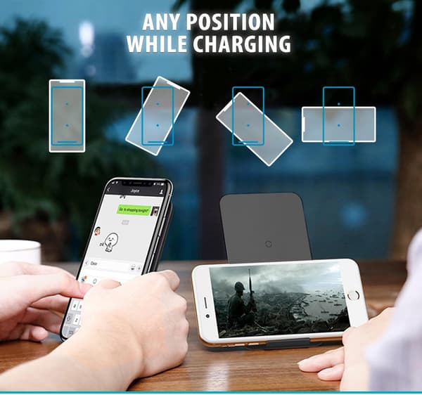 FOREVER 10W Snabb QI Trådlös laddare -  För iPhone / Android Black