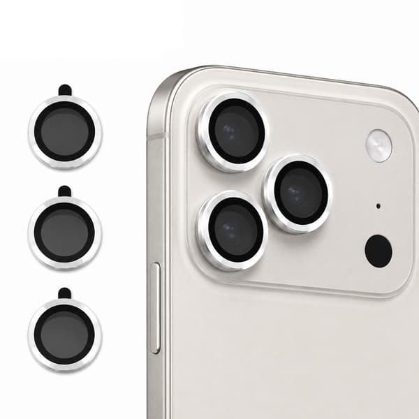 3-Pack - iPhone 17 Pro Max - 9H kameraskyddsglas Silver