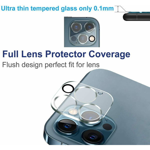 2-pakkaus iPhone 14 Plus - Premium 3D-kameran karkaistu lasi Transparent