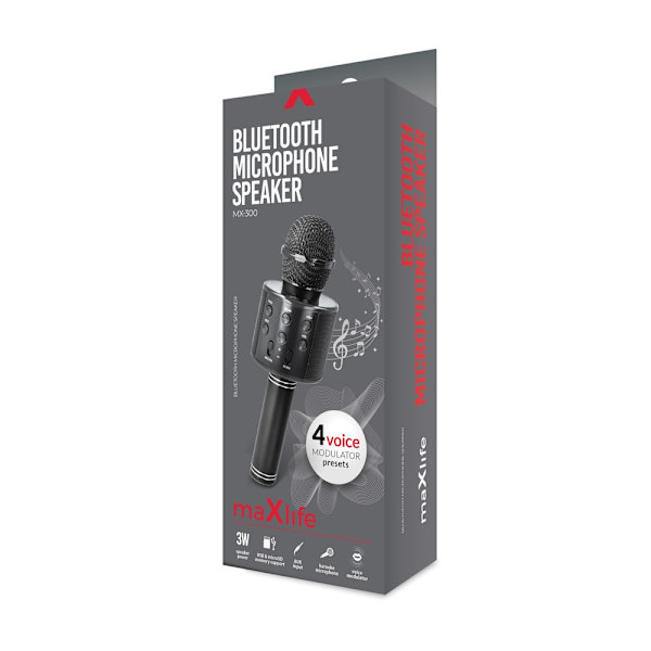 Karaoke Trådlös Mikrofon med Bluetooth-högtalare - Svart Svart