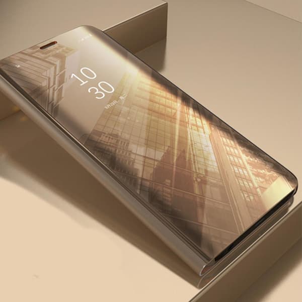 Huawei P30 Lite - Smart Clear View Fodral - Guld Guld