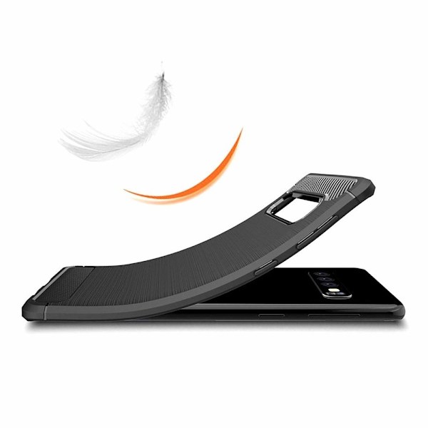 Samsung Galaxy S10 - Flexibel Carbon Mjuk TPU Skal - Svart Svart