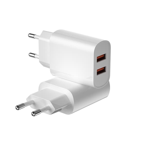 iPhone, Samsung Snabbladdning 2xUSB Väggladdare WIWU - Vit Vit