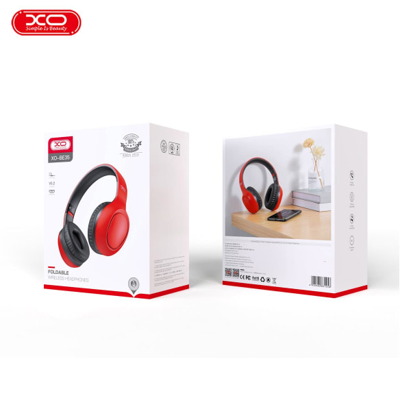 XO Bluetooth V5.2 Stereo trådløse hovedtelefoner, 15 timers musiktid Red
