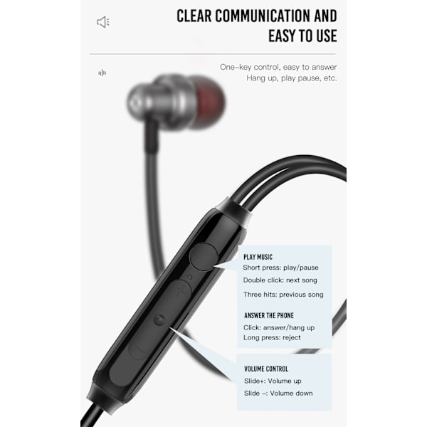 In-Ear Hörlurar med mikrofon 3,5mm iPhone, Samsung grå