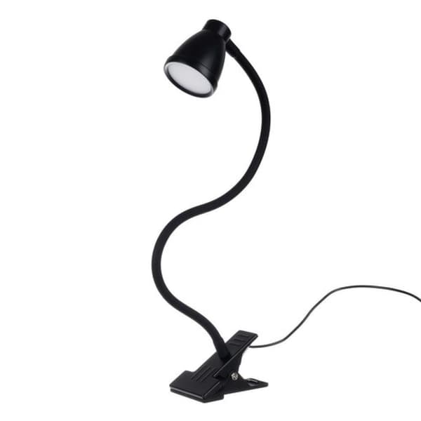 LED Skrivbordslampa Med klämmor och basstativ Black