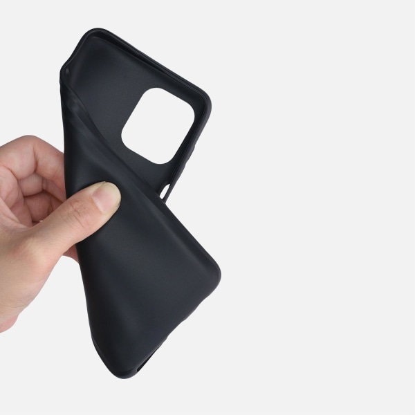 iPhone 13 - mattapintainen TPU-pehmeä kansi sormustelineellä - musta Black