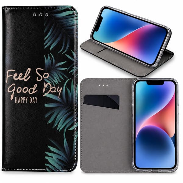 iPhone 12 / iPhone 12 PRO - Smart Trendy Mobilplånbok - HappyDay Black