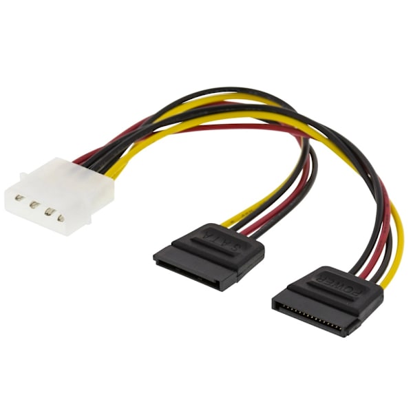 SATA Y-Strömkabel 2x SATA till 4-pin Molex – För 2 Hårddiskar – DELTACO multifärg