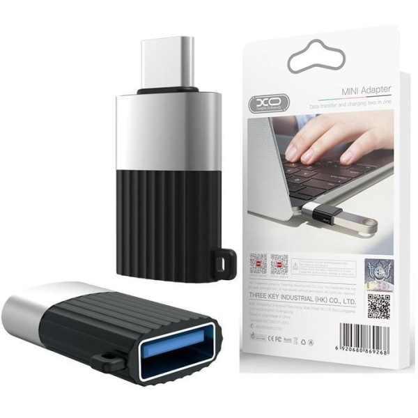 XO USB-C / Type-C - USB OTG-muuntimen sovitinliitin Black