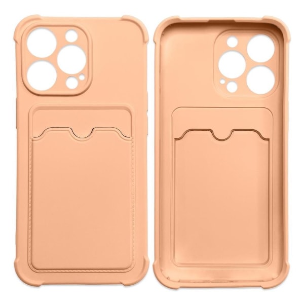 iPhone 13 PRO Max - Bumper Soft Card Holder Cover - Pink Pink