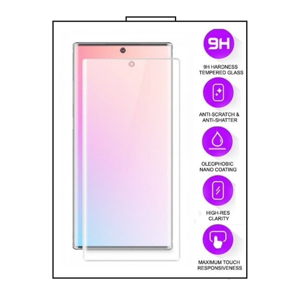 Samsung Galaxy Note 10 - iGlow 5D karkaistu lasi - läpinäkyvä Transparent