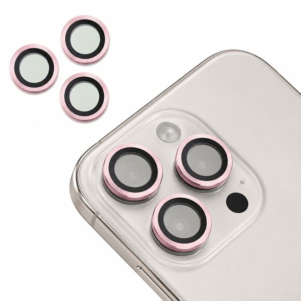 3-Pack iPhone 16 Pro / iPhone 16 Pro Max - 9H kameraskyddsglas Rosa