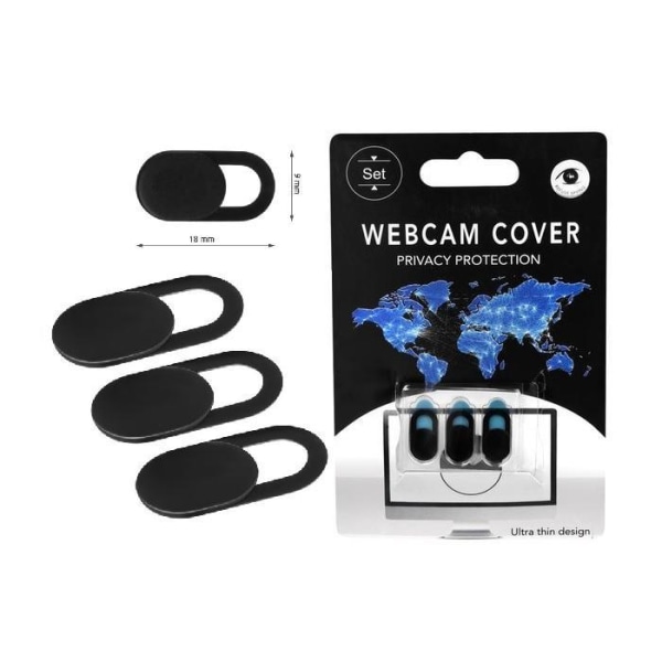 3-Pack Webbkamera Skydd Cover Slider för Laptop/Mac/Smartphone Svart