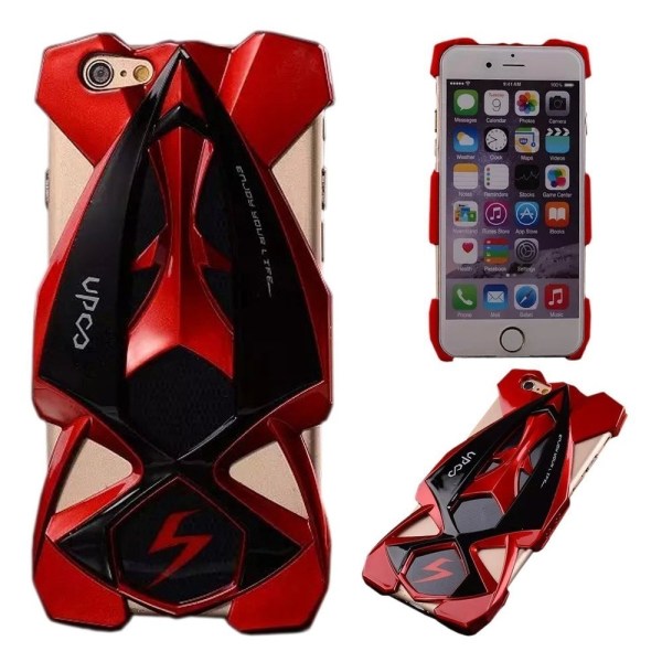 iPhone 6 / 6s - 3D F1-kilpa-auton suojakuori - punainen Red