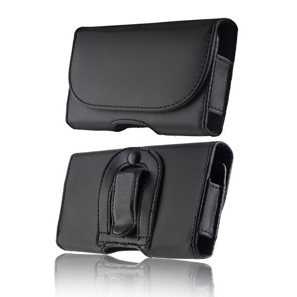 Eco-læder mobil bæltetaske til mobil størrelse op til 4,8&quot; Black